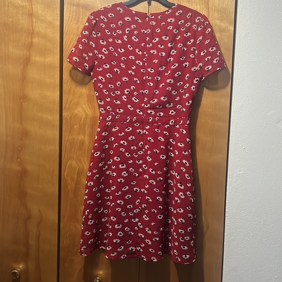 Light Flaws Madewell Red Floral Dress Size 0 - Picture 7 of 13